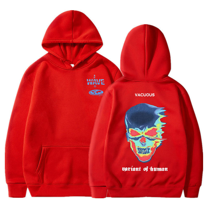  Basic Printed Hoodies Red