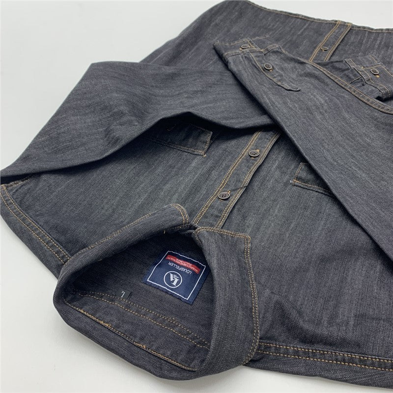 Men's Shirt Weighing Washed Overalls Denim