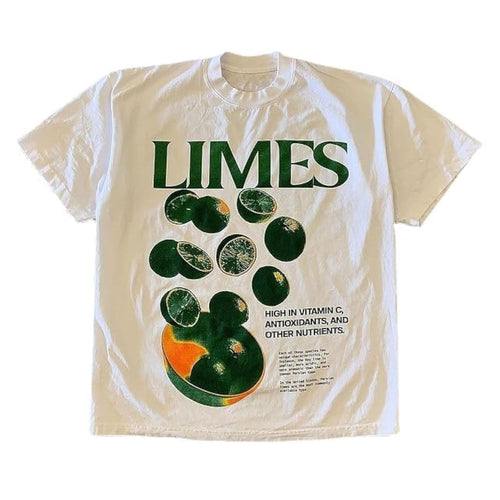 CEINOM Lime Vintage Y2k Letter Printed T-shirt - HTO