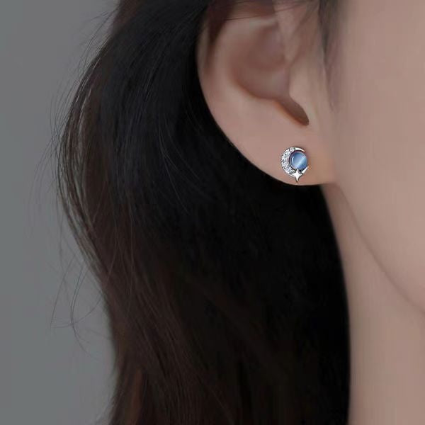 Starry Sky Women's Mini Blue Zircon Earrings