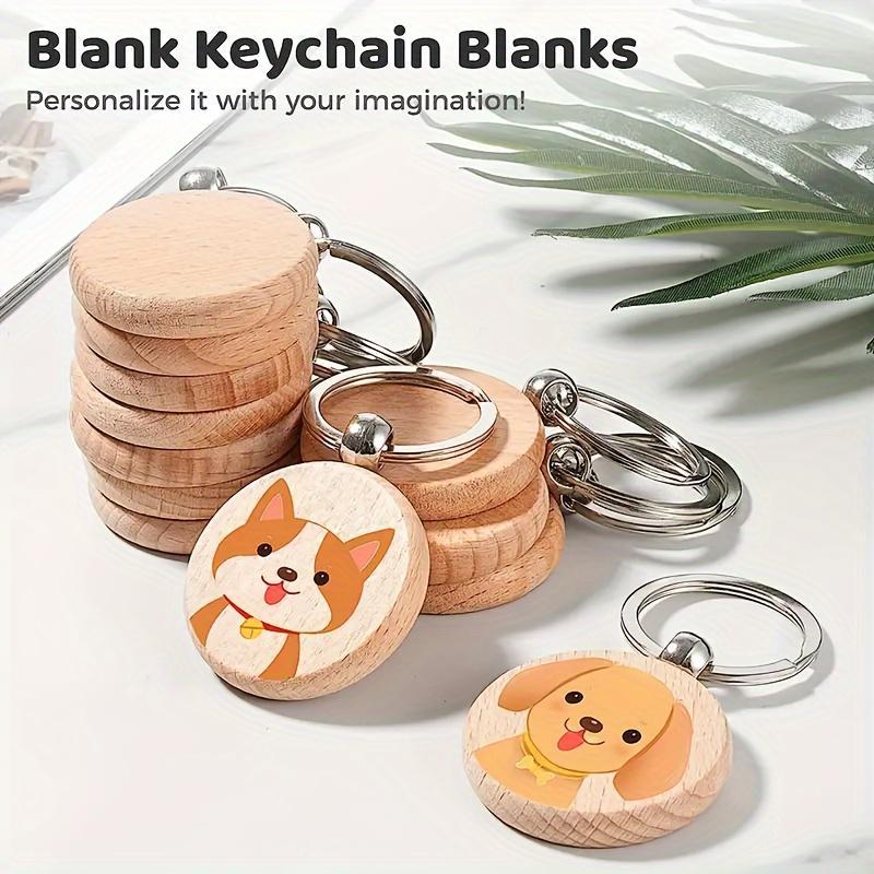 30 Pieces Wooden Keychain Sets