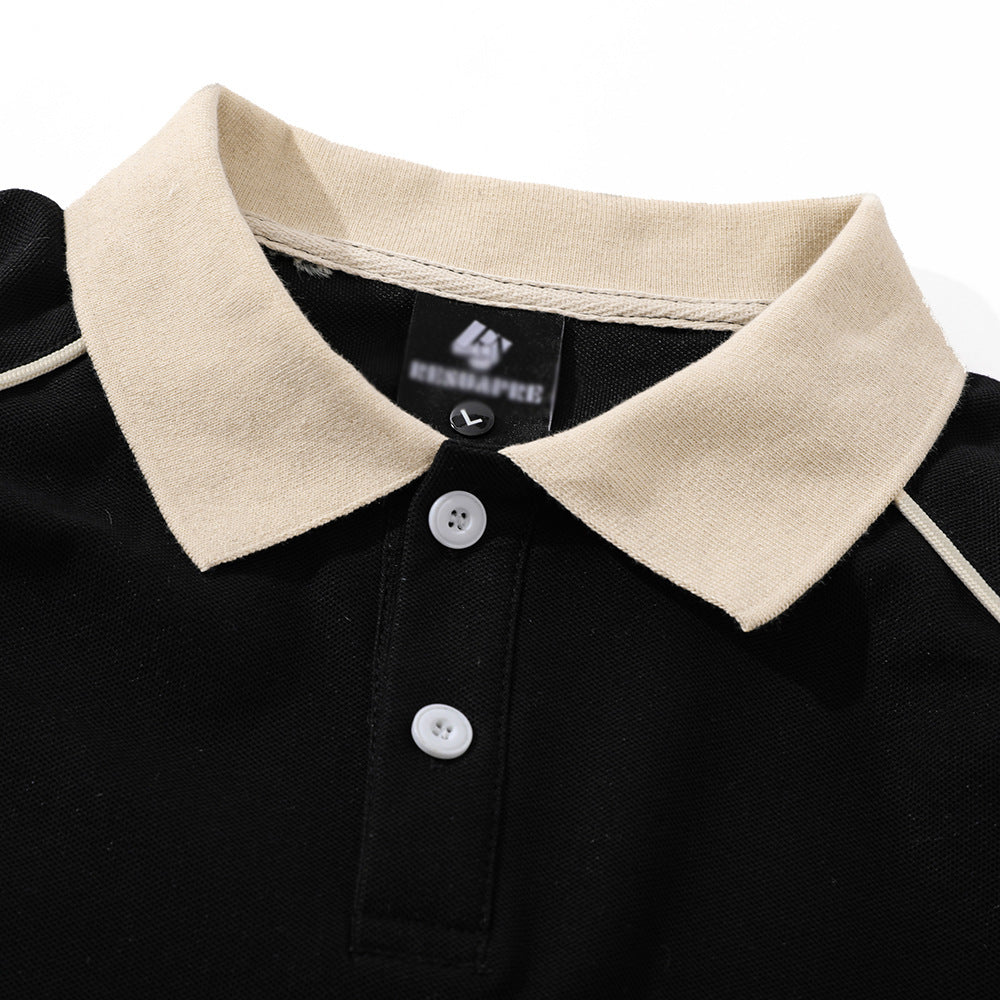 Spider Letter Print Short-sleeve Polo Shirt Men