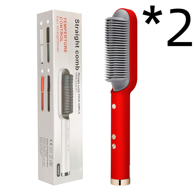 New 2 In 1 Hair Straightener Hot Comb 