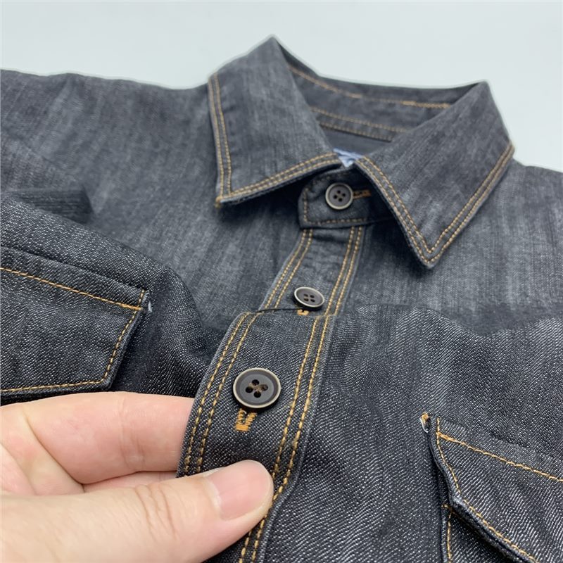 Men's Shirt Weighing Washed Overalls Denim