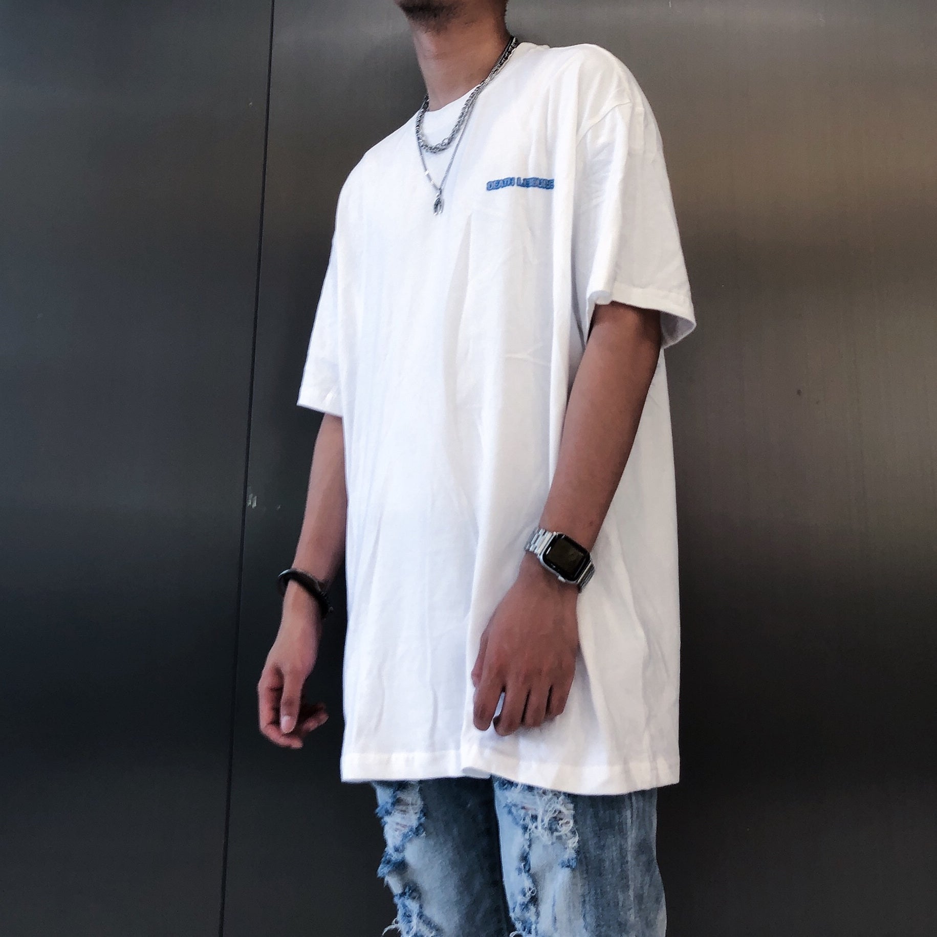 Drift Skull Print Oversized T-Shirt for Men - HTO