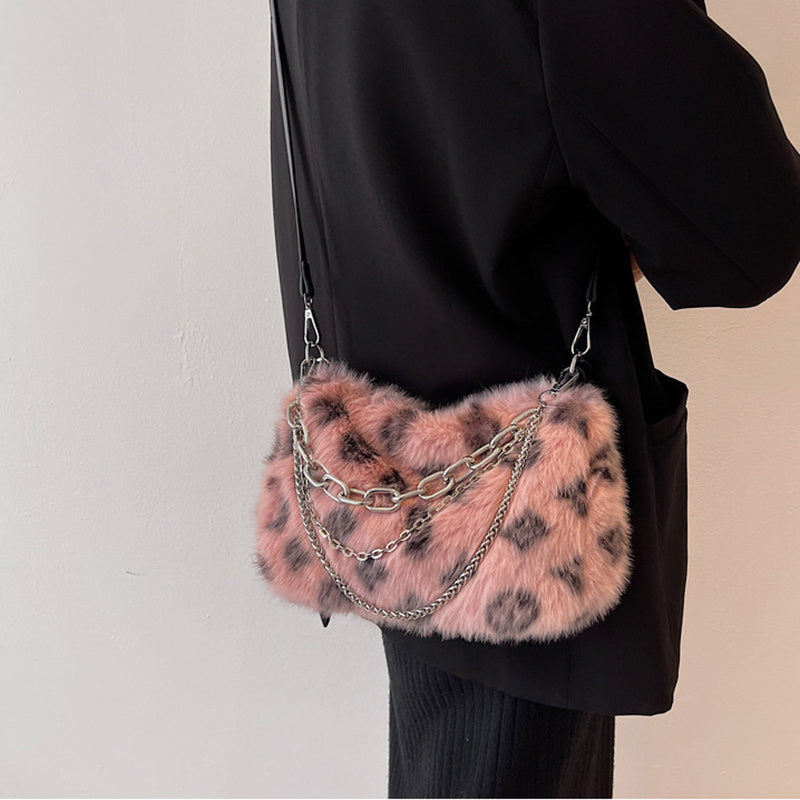 Plush Bags Chain Shoulder Bag Women