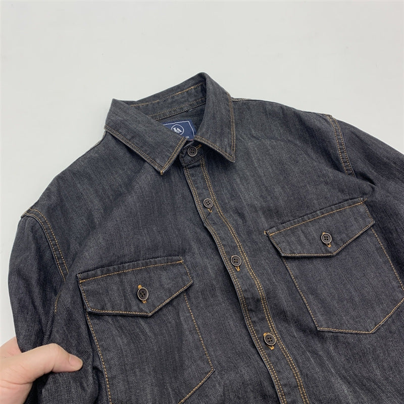 Men's Shirt Weighing Washed Overalls Denim