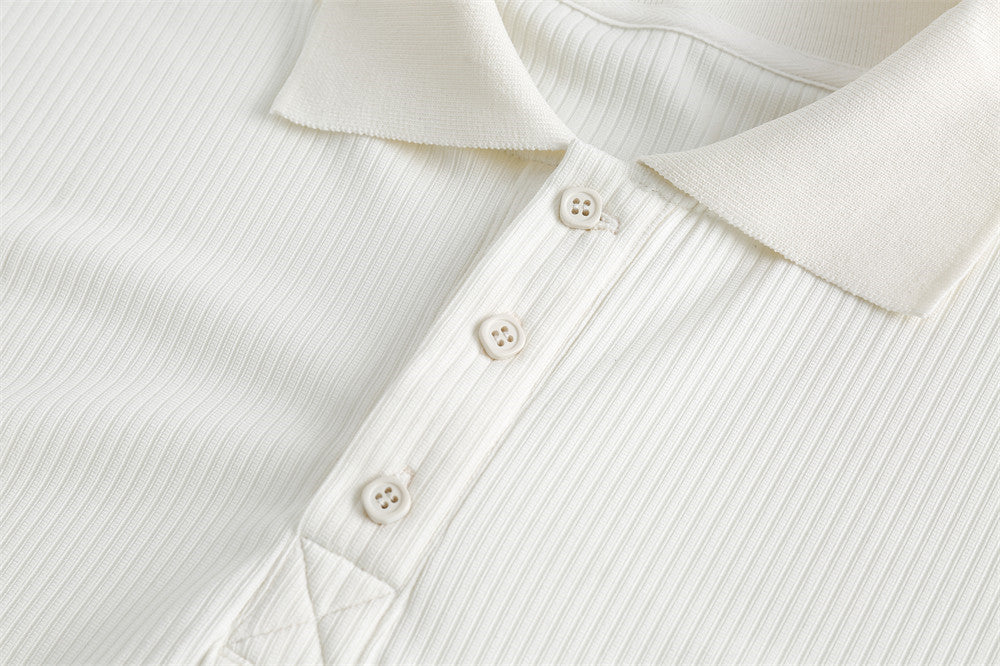 Rabbit Embroidered Short-sleeved Polo Shirt For Men