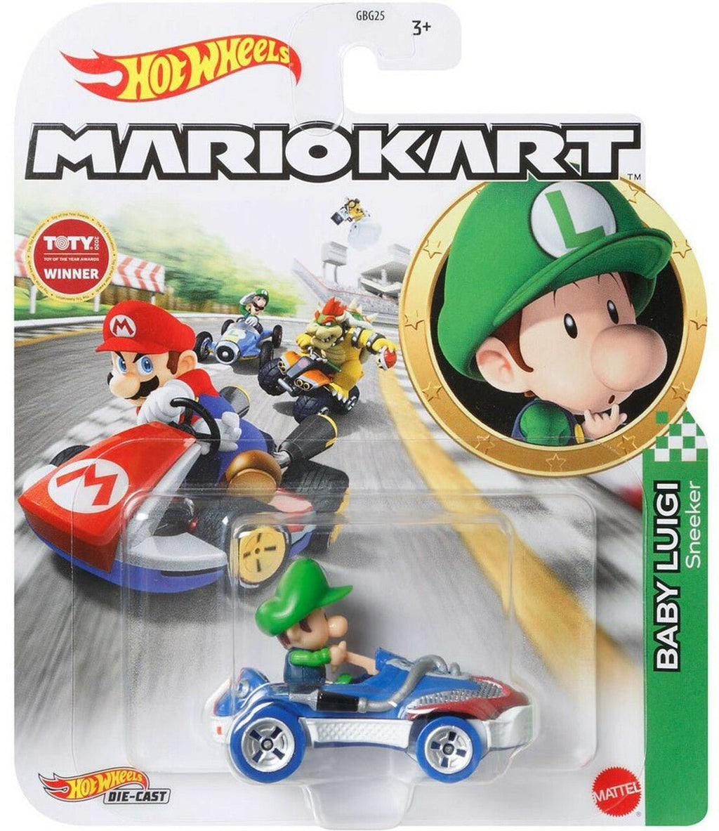 Hot Wheels Die cast Baby Luigi Standard Mario Kart - hausofthreads
