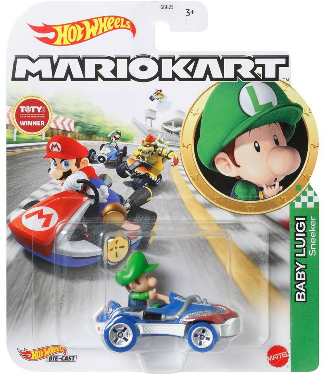 Hot Wheels Die cast Baby Luigi Standard Mario Kart - hausofthreads
