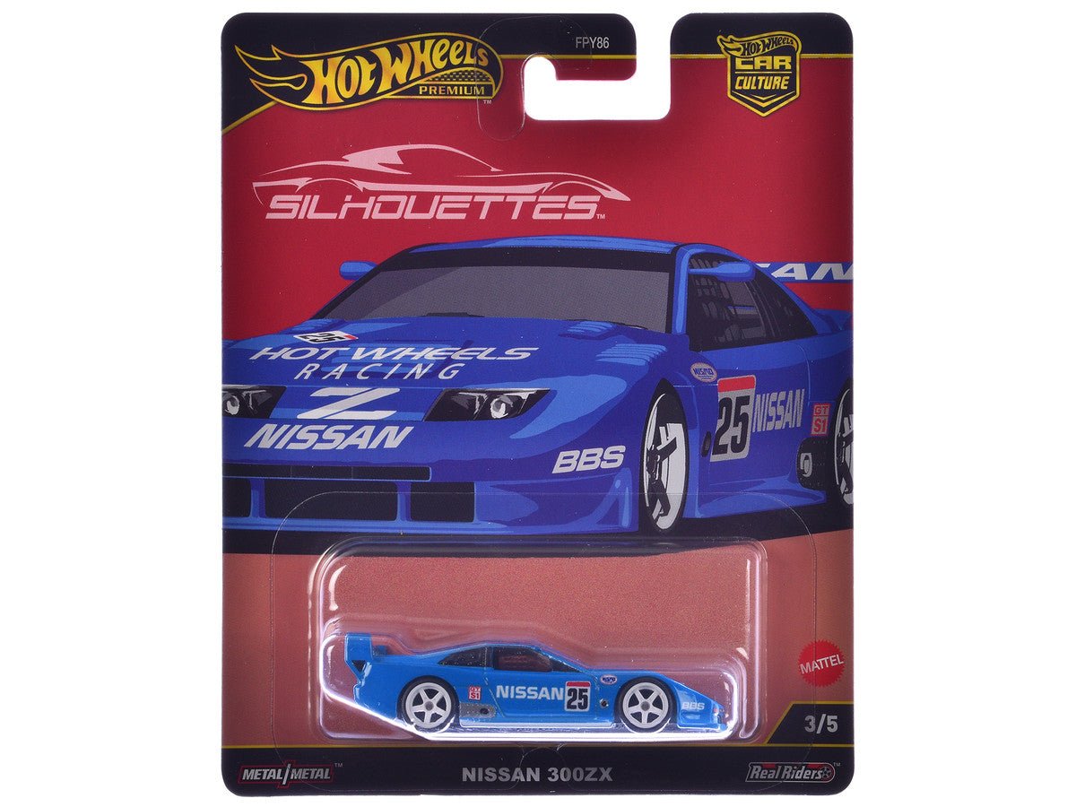 Nissan 300ZX 25 "Hot Wheels Racing" Blue "Silhouettes" Series Diecast Model Car by Hot Wheels - hausofthreads