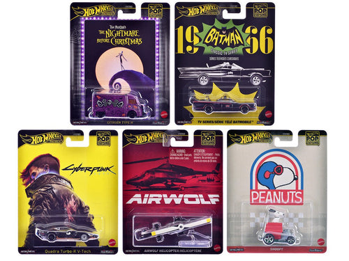 "Pop Culture 2025" 5 piece Set M "Premium Series" Diecast Model Cars by Hot Wheels - hausofthreads