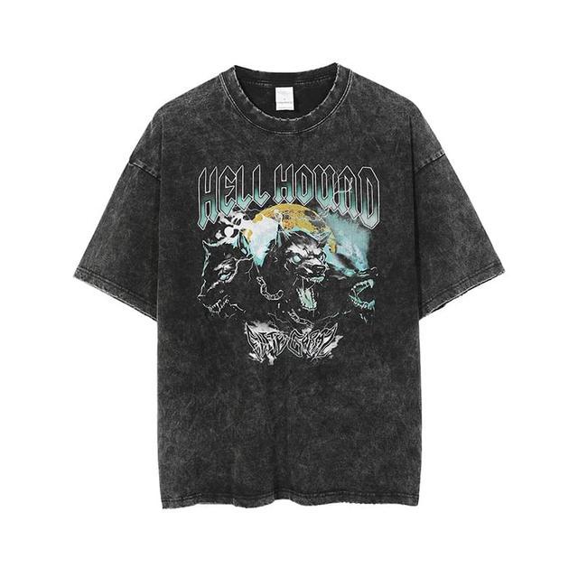 Retro Skull Graphic Cotton T-Shirt for Men - HTO