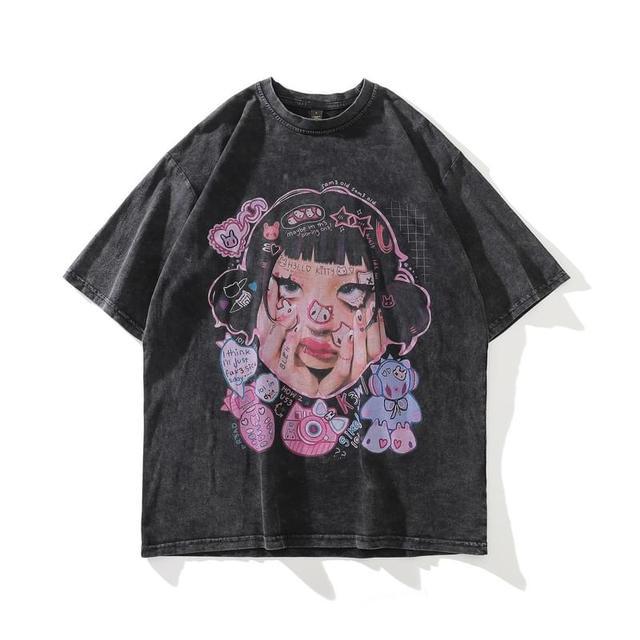 Retro Skull Graphic Cotton T-Shirt for Men - HTO