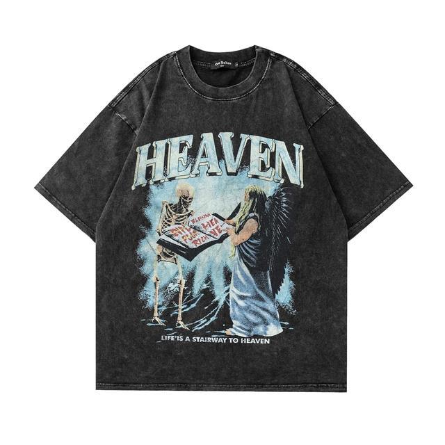 Retro Skull Graphic Cotton T-Shirt for Men - HTO