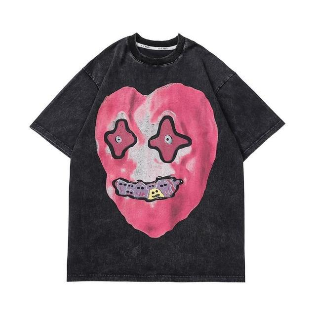 Retro Skull Graphic Cotton T-Shirt for Men - HTO