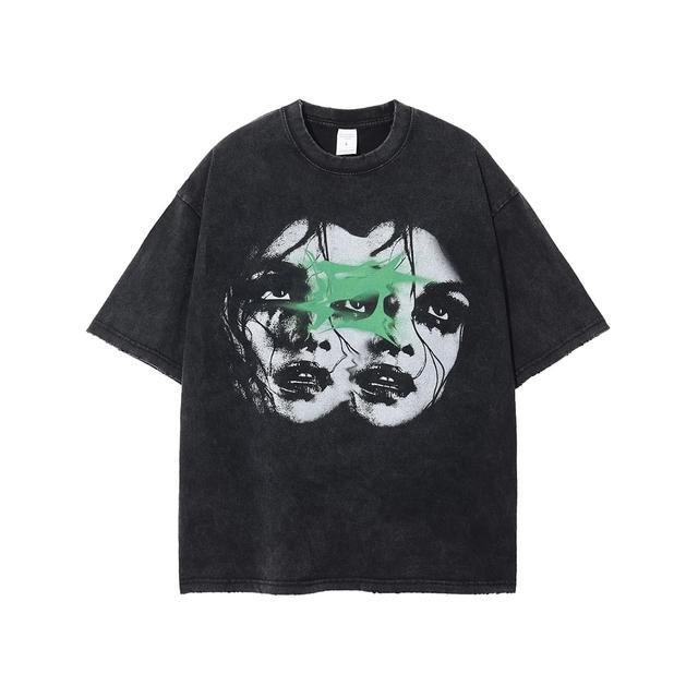 Retro Skull Graphic Cotton T-Shirt for Men - HTO