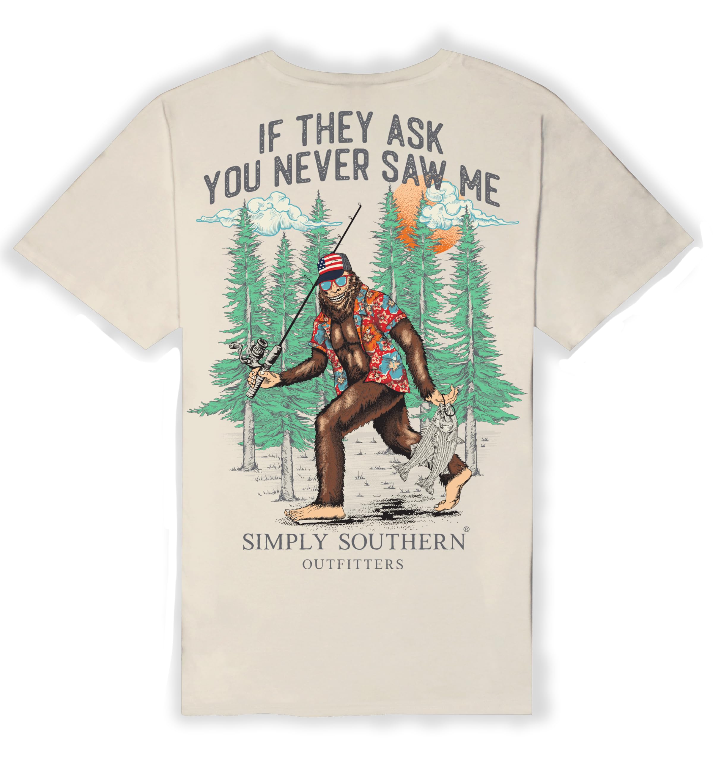 Simply Southern Mens Relaxed-Fit Short Sleeve T-Shirt | Bigfoot | Patriotic and Rugged Mens T-Shirt Small - HTO