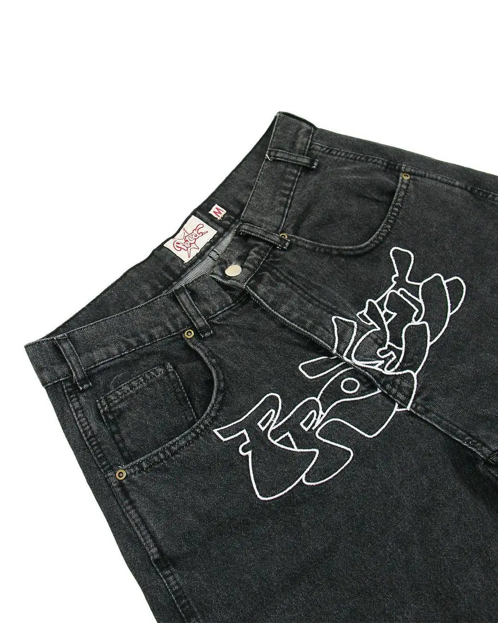 Y2K Hip Hop Denim Shorts for Men - HTO