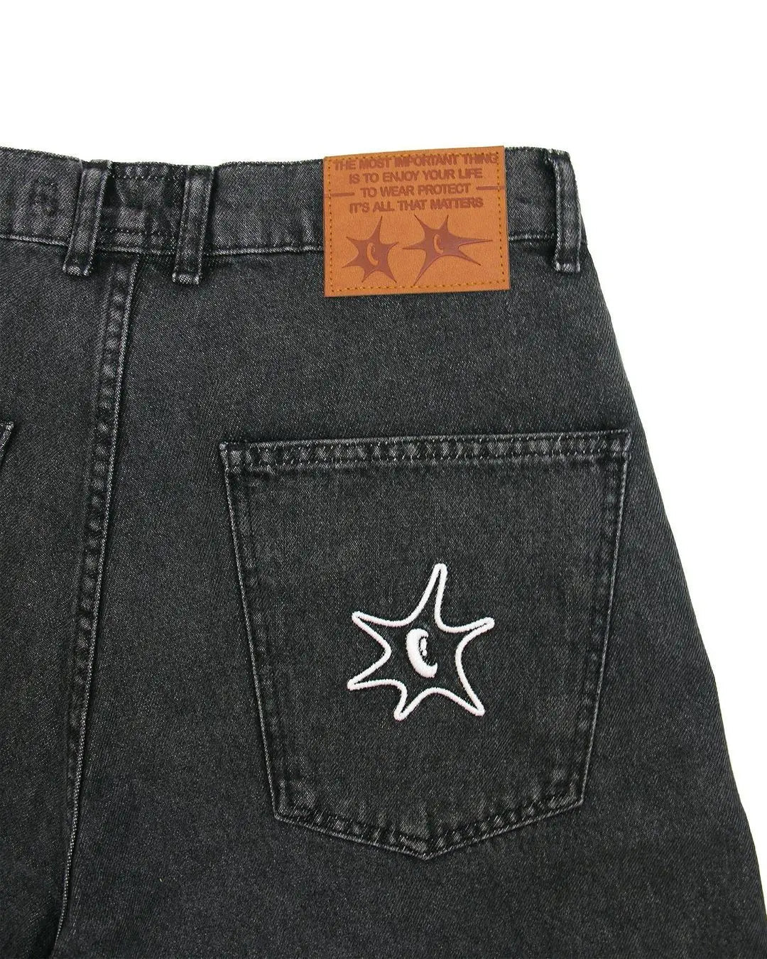 Y2K Hip Hop Denim Shorts for Men - HTO